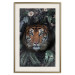 Poster Tiger in Leaves - portrait of a tiger against a background of green plants and flowers 138696 additionalThumb 16