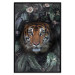 Poster Tiger in Leaves - portrait of a tiger against a background of green plants and flowers 138696 additionalThumb 25