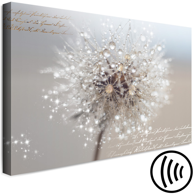 Canvas Print Dandelion in Sepia Tones (1-piece) Wide - flower and texts 142796 additionalImage 6