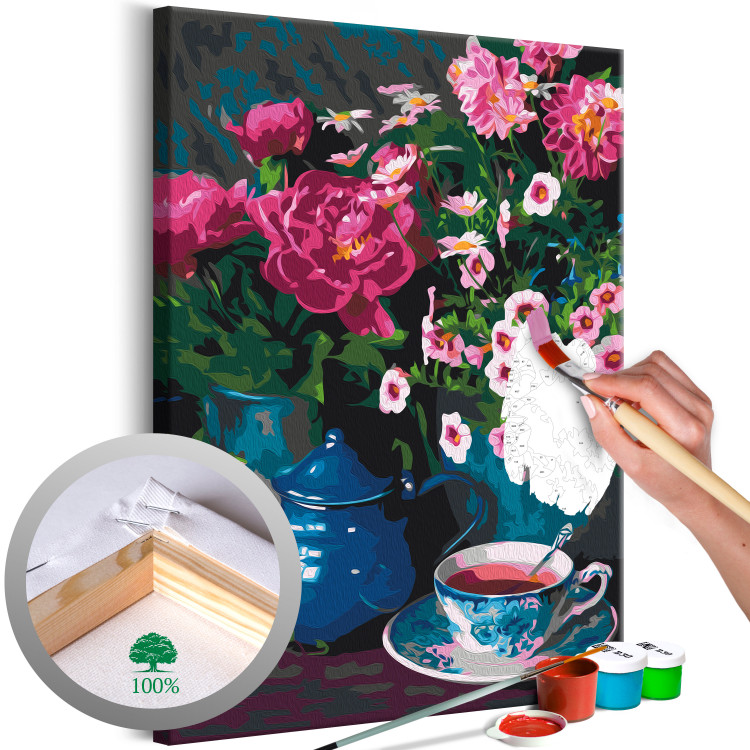 Paint by Number Kit Blue Kettle and Pink Tea 143296