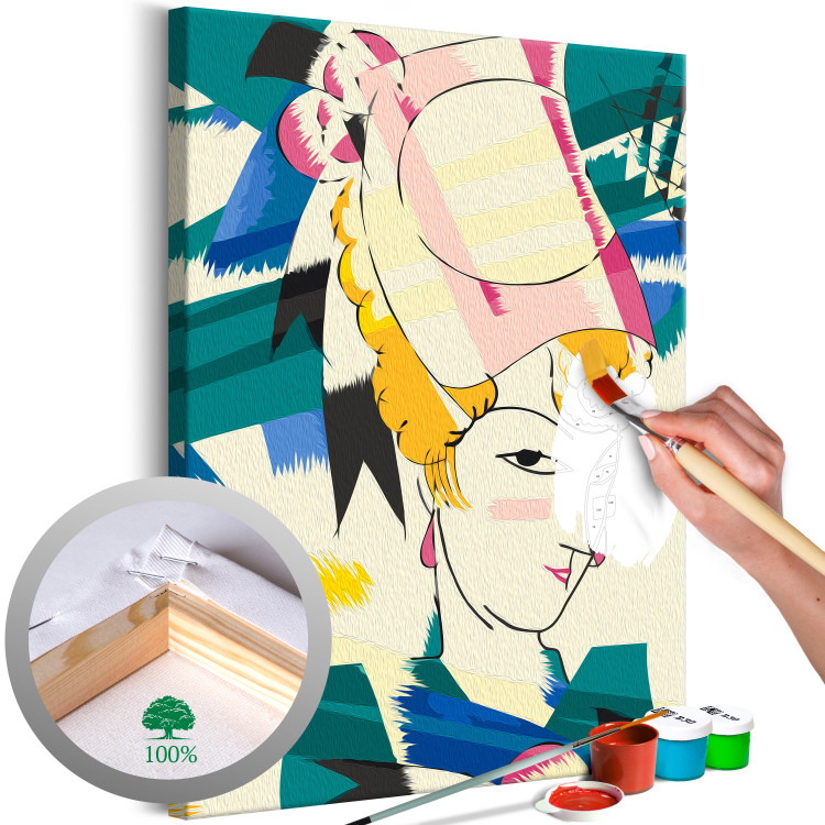 Paint by Number Kit Porcelaine Lady - Colorful Woman on Artistic Background 144096