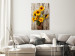 Canvas Art Print Sunflowers (1-piece) - yellow flowers in a vase on a wooden background 144596 additionalThumb 3
