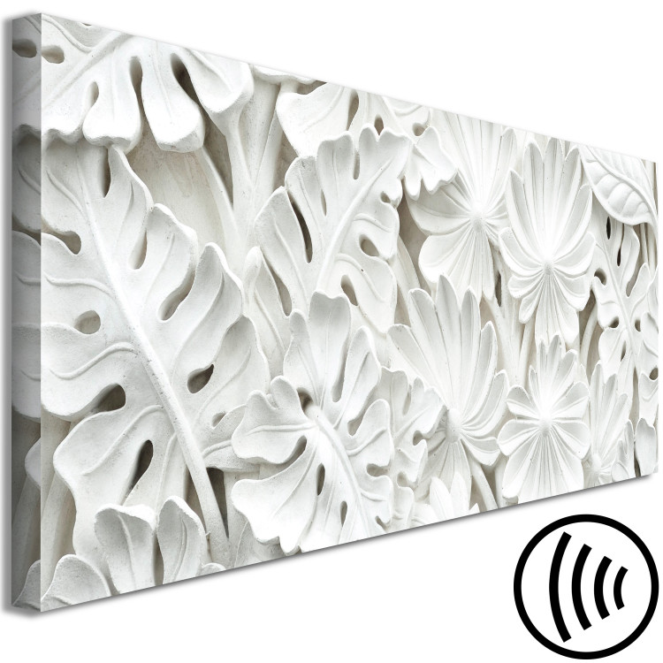 Canvas Print Alabaster Garden (1-piece) Narrow - abstraction in white flowers 149096 additionalImage 6