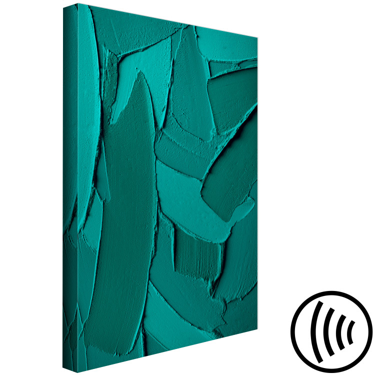 Canvas Art Print Green Abstraction (1-piece) - emerald brushstrokes 149696 additionalImage 6