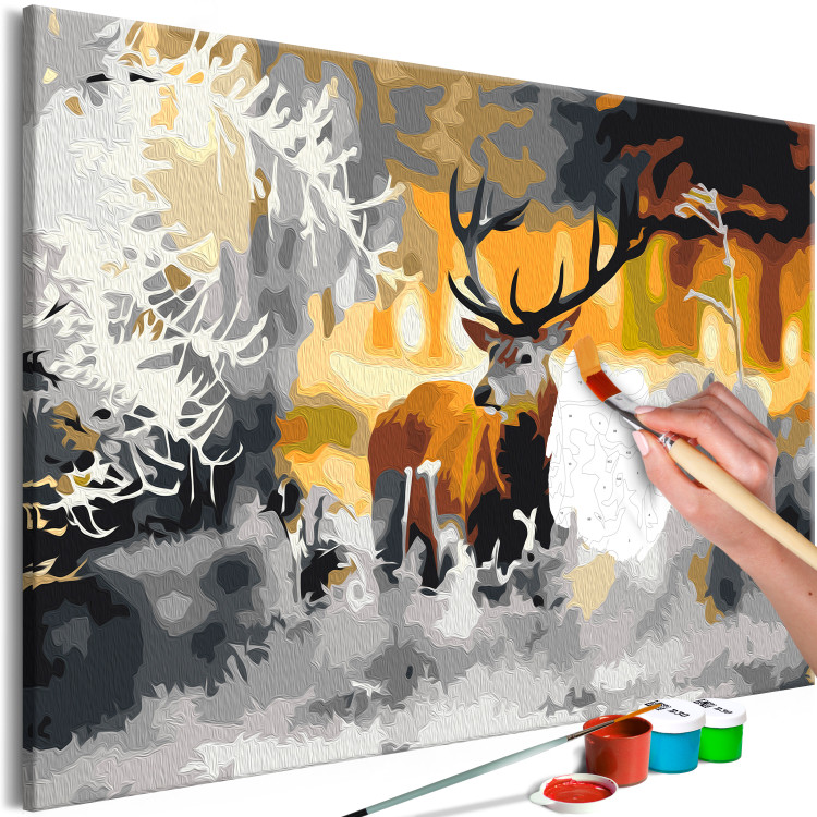 Paint by Number Kit Deer in the Wild - Winter Landscape of Forest Fauna and Flora 149796 additionalImage 4