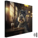 Canvas Art Print AI Dog Miniature Schnauzer - Portrait of a Animal in a Pub With a Beer - Square 150296 additionalThumb 8