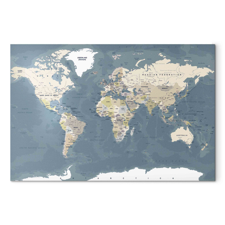 Canvas Retro World Map - Vintage Political Map in Faded Colors 151196