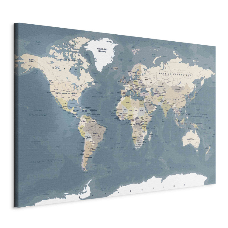 Canvas Retro World Map - Vintage Political Map in Faded Colors 151196 additionalImage 2