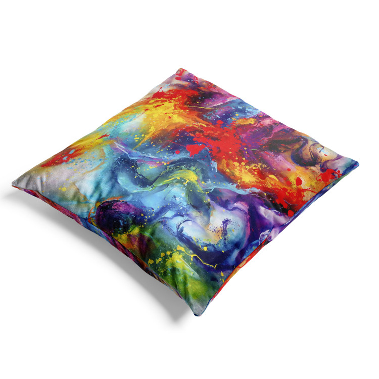 Decorative Velor Pillow Swirl of Paint - A Colorful Abstraction That Mimics the Explosion of Colors on Material 151296 additionalImage 3
