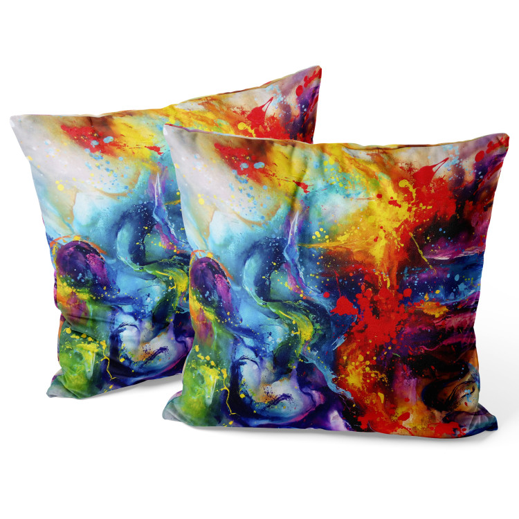 Decorative Velor Pillow Swirl of Paint - A Colorful Abstraction That Mimics the Explosion of Colors on Material 151296 additionalImage 2