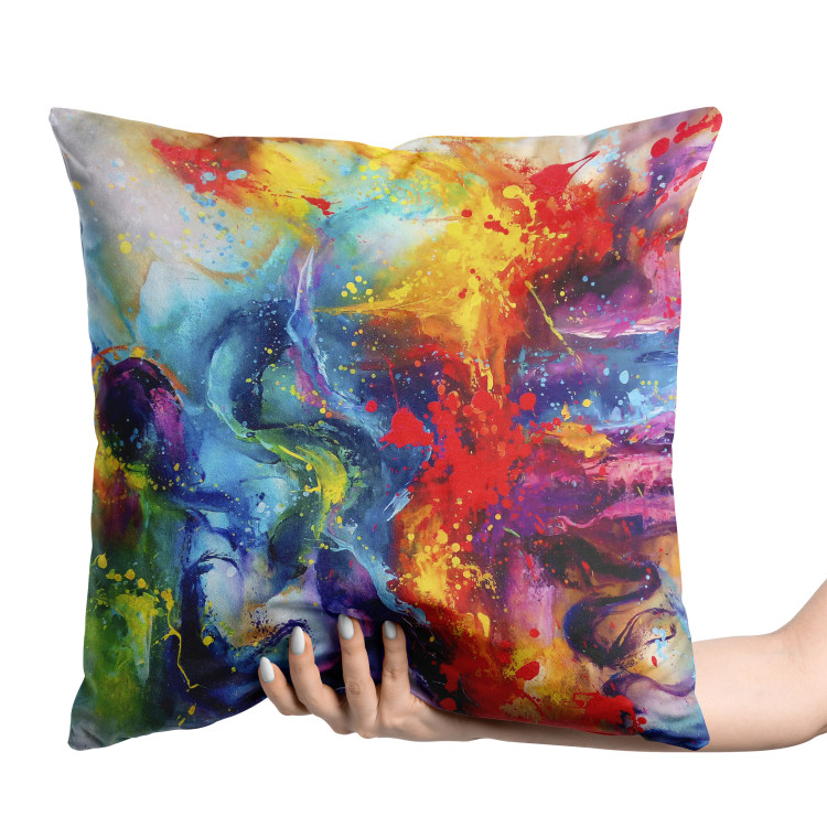 Decorative Velor Pillow Swirl of Paint - A Colorful Abstraction That Mimics the Explosion of Colors on Material 151296 additionalImage 4