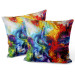 Decorative Velor Pillow Swirl of Paint - A Colorful Abstraction That Mimics the Explosion of Colors on Material 151296 additionalThumb 2
