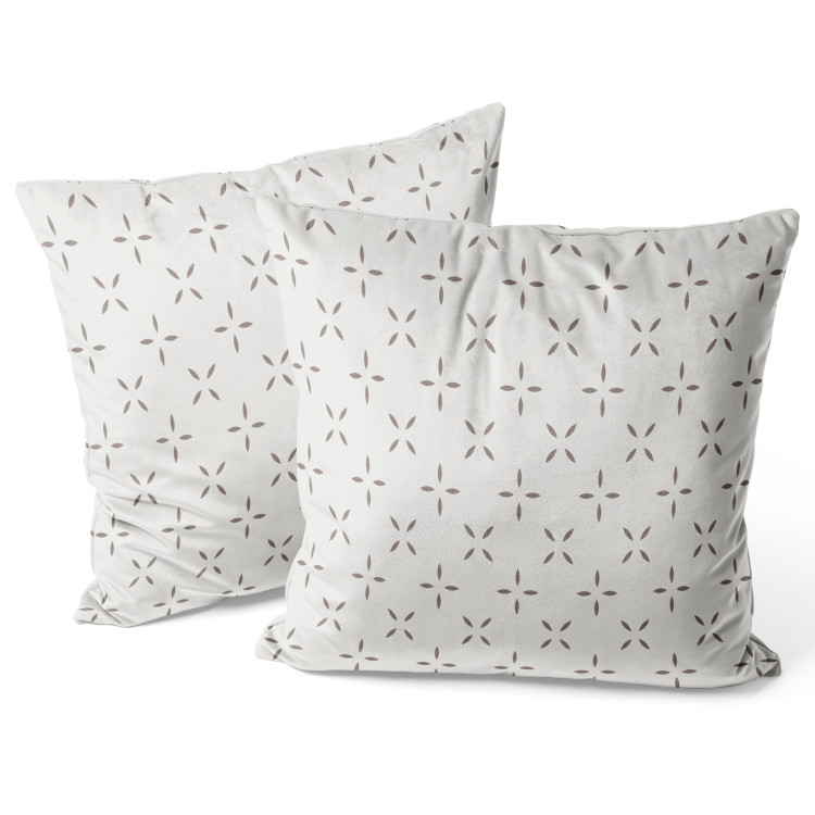 Decorative Velor Pillow Small Ornaments - A Minimalist Pattern on a Light Subdued Background 151396 additionalImage 4