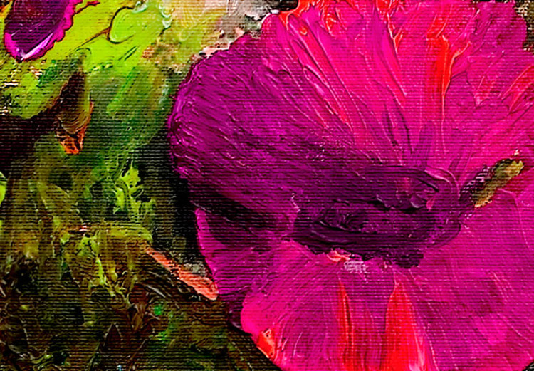 Canvas Art Print Poppies (1-piece) - lilac abstract composition with field flowers 46596 additionalImage 4