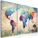 Canvas Art Print Rainbow Map (triptych) 55396 additionalThumb 2