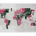 Wall Mural Pink and Black Continents - World Map with French Text 59996 additionalThumb 1