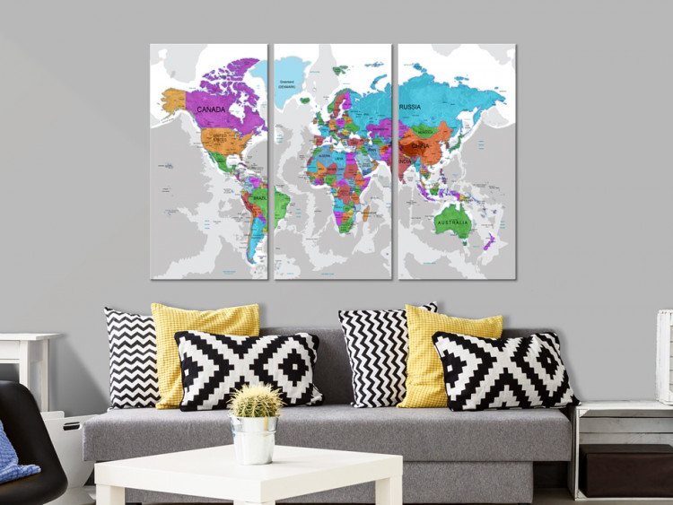 Canvas Print World Map: Island of Colours 92096 additionalImage 3
