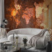 Photo Wallpaper Metallic continents - metal textured world map with rust effect 92796