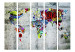 Room Divider Screen Graffiti World - world map with continents in street art texture 95296 additionalThumb 3