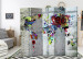 Room Divider Screen Graffiti World - world map with continents in street art texture 95296 additionalThumb 4