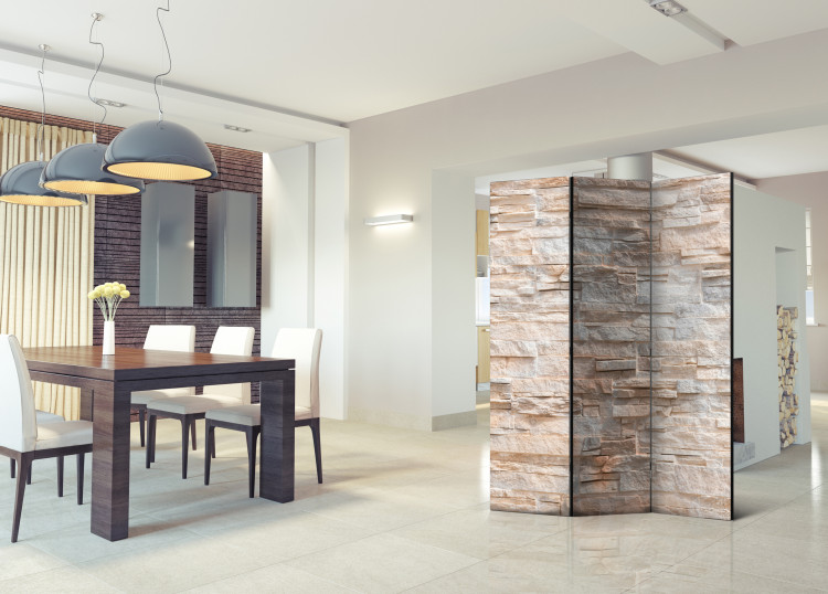 Room Separator Stone Sophistication - architectural texture of beige bricks 95496 additionalImage 2
