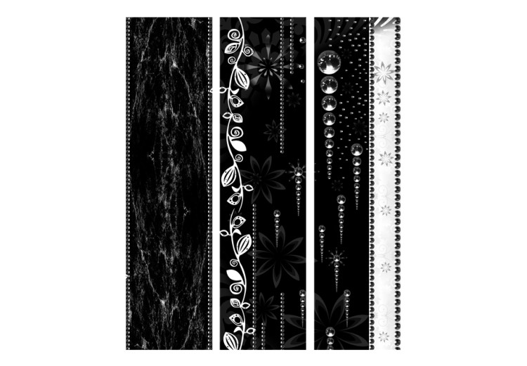 Room Divider Screen Black Elegance - black and white texture with ornaments and flowers 95696 additionalImage 3