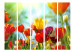 Folding Screen Spring Tulips II - colorful tulip meadow in spring colors 96996 additionalThumb 3