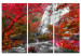 Canvas Beautiful Waterfall: Autumnal Forest - Landscape of Enchanting Trees 97396