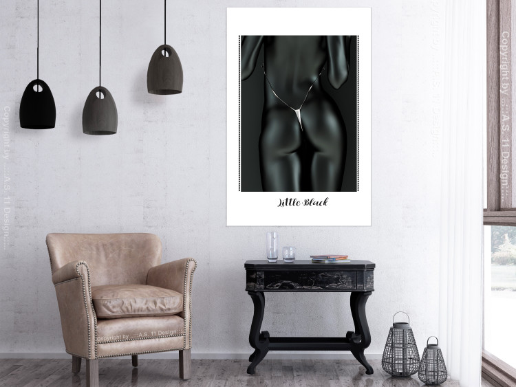 Wall Poster Little black - black and white sensual composition with a woman and texts 115007 additionalImage 17