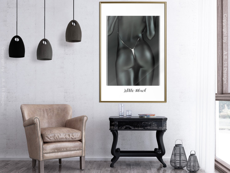Wall Poster Little black - black and white sensual composition with a woman and texts 115007 additionalImage 5