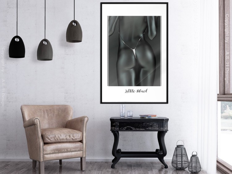Wall Poster Little black - black and white sensual composition with a woman and texts 115007 additionalImage 3
