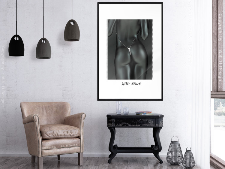 Wall Poster Little black - black and white sensual composition with a woman and texts 115007 additionalImage 4