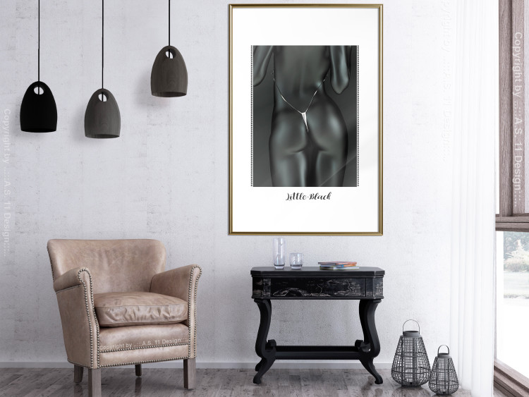 Wall Poster Little black - black and white sensual composition with a woman and texts 115007 additionalImage 13