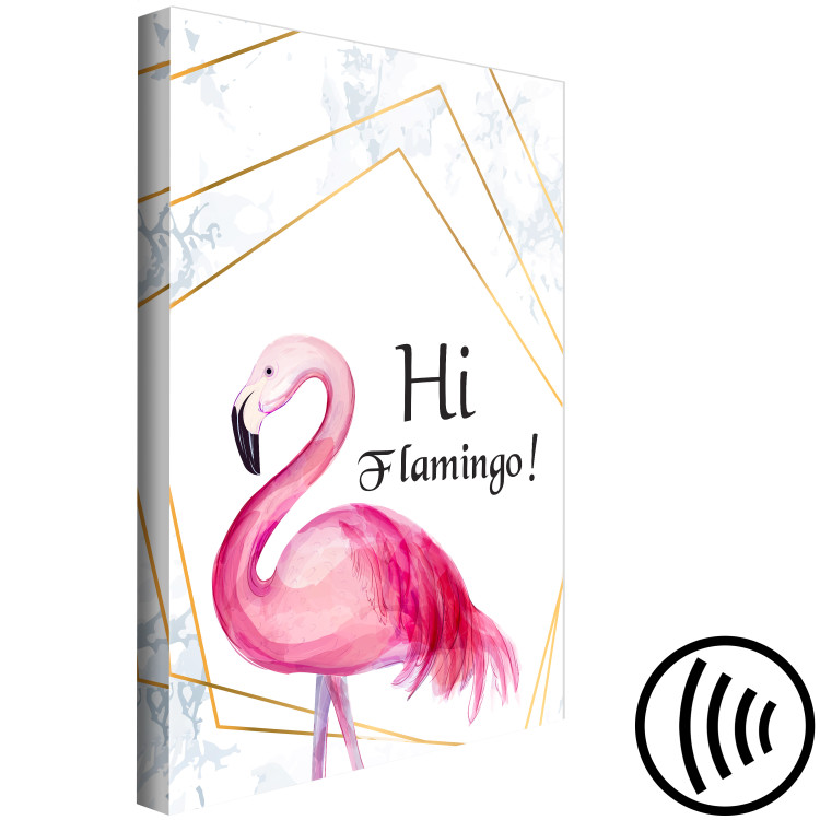 Canvas Print Rose in Geometric Frame (1-part) - Flamingo Against a Sign 115307 additionalImage 6