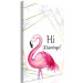 Canvas Print Rose in Geometric Frame (1-part) - Flamingo Against a Sign 115307 additionalThumb 2