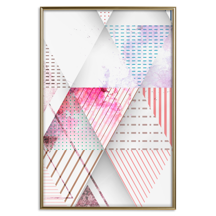 Poster Triangles - colorful abstract composition in geometric shapes 117207 additionalImage 16