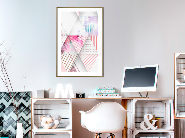 Poster Triangles - colorful abstract composition in geometric shapes 117207 additionalImage 13