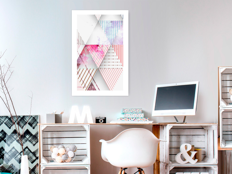 Poster Triangles - colorful abstract composition in geometric shapes 117207 additionalImage 2