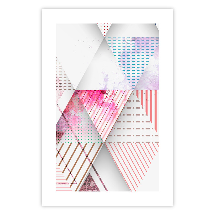 Poster Triangles - colorful abstract composition in geometric shapes 117207 additionalImage 25