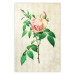 Wall Poster Victorian Rose - colorful floral composition against a background of beige stripes 117407