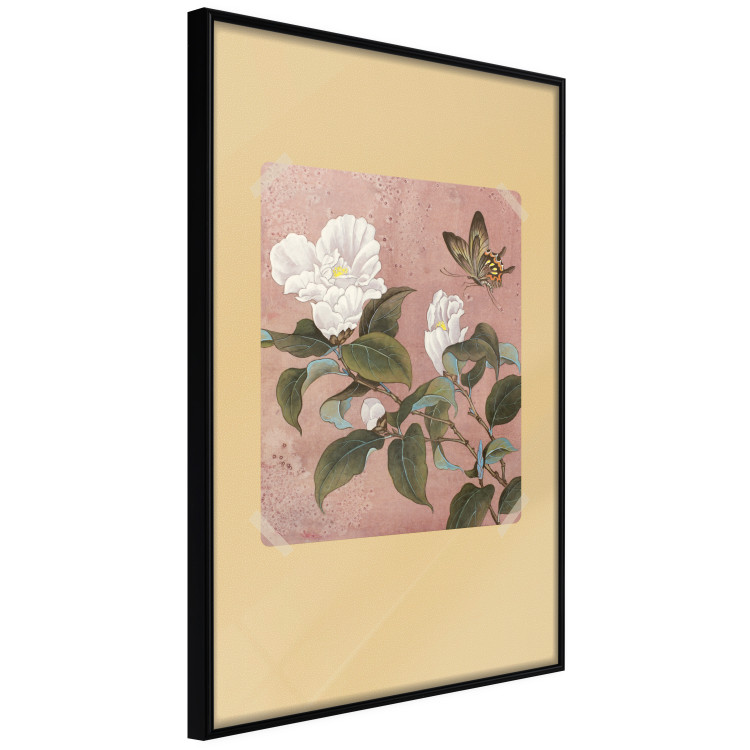 Wall Poster Azalea Flower - white petals among green leaves and a colorful butterfly 117607 additionalImage 10