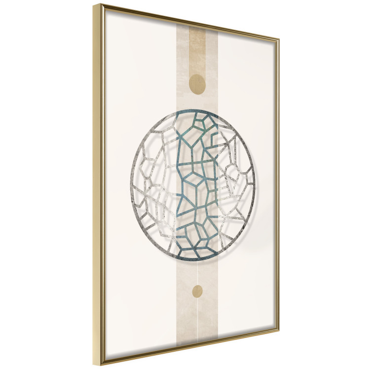 Wall Poster Network of Events - geometric abstraction with an openwork circle on a beige background 117907 additionalImage 14