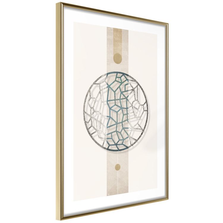 Wall Poster Network of Events - geometric abstraction with an openwork circle on a beige background 117907 additionalImage 8