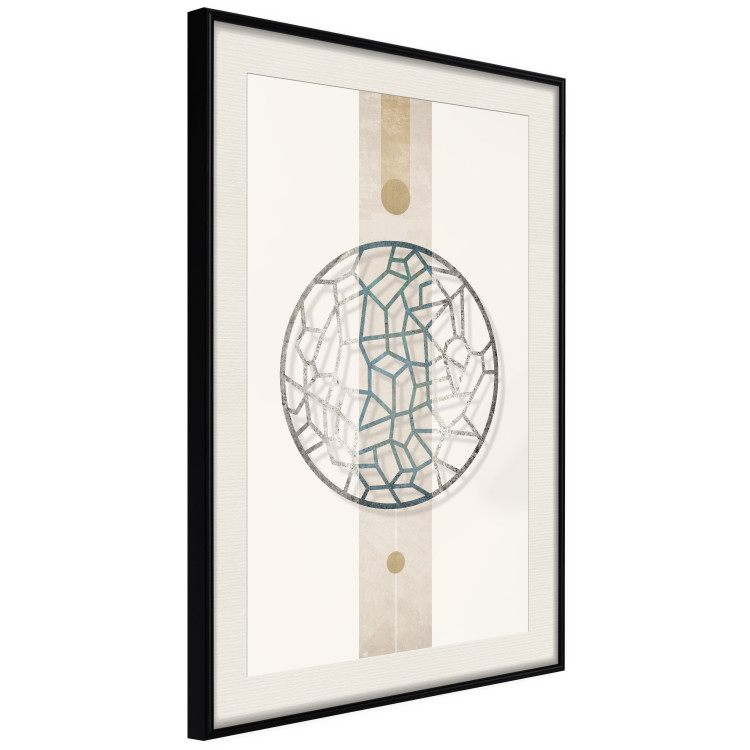 Wall Poster Network of Events - geometric abstraction with an openwork circle on a beige background 117907 additionalImage 3