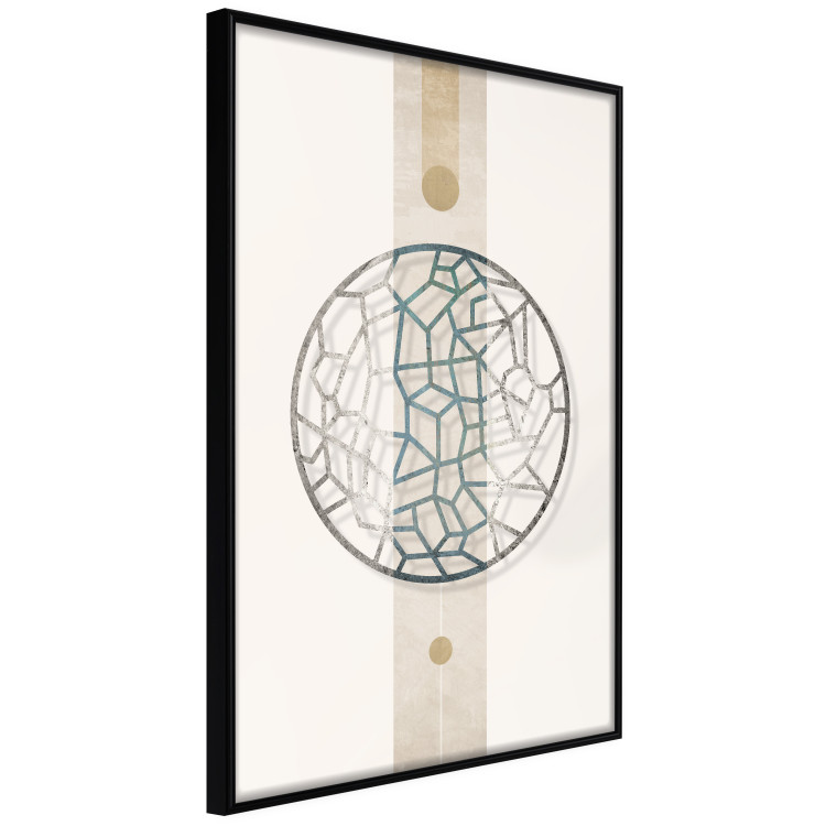 Wall Poster Network of Events - geometric abstraction with an openwork circle on a beige background 117907 additionalImage 10