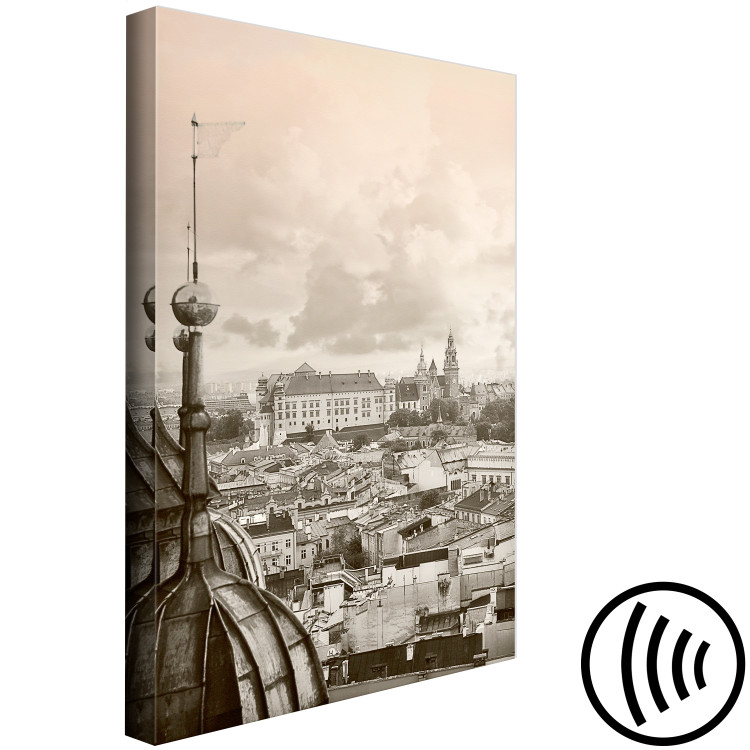 Canvas Print The Royal Castle - Krakow's panorama of the historic city in sepia 118107 additionalImage 6
