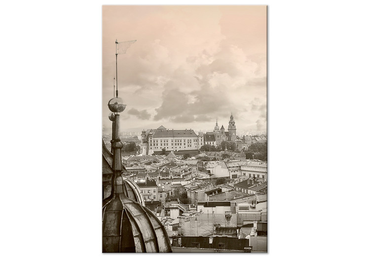 Canvas Print The Royal Castle - Krakow's panorama of the historic city in sepia 118107