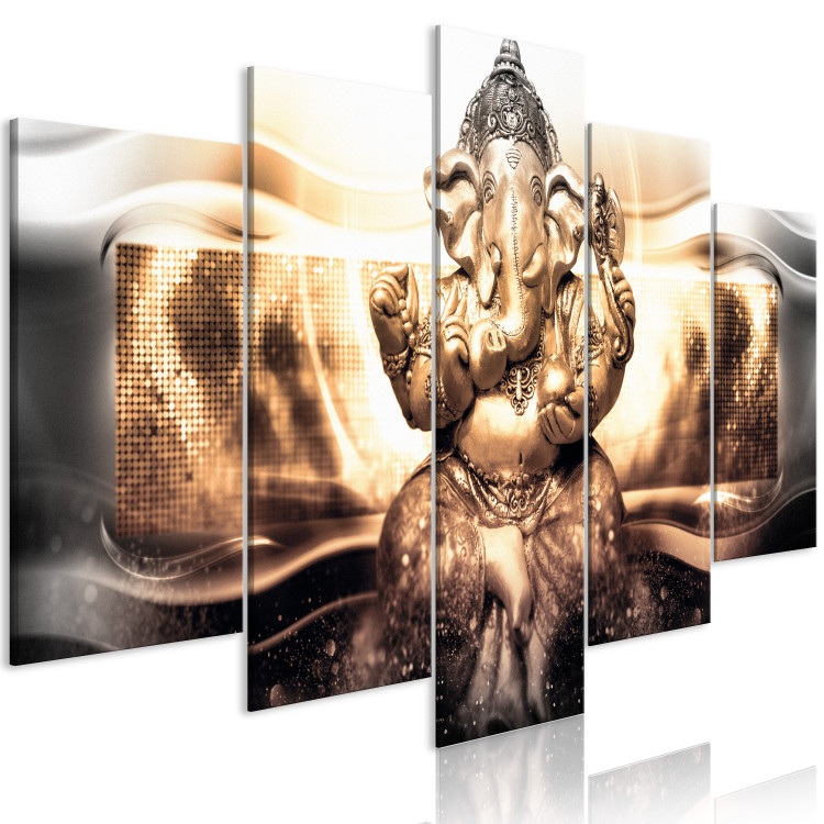 Canvas Print Buddha Style (5 Parts) Golden Wide 118207 additionalImage 2