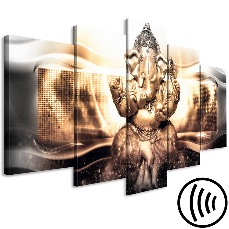 Canvas Print Buddha Style (5 Parts) Golden Wide 118207 additionalImage 6