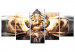 Canvas Print Buddha Style (5 Parts) Golden Wide 118207